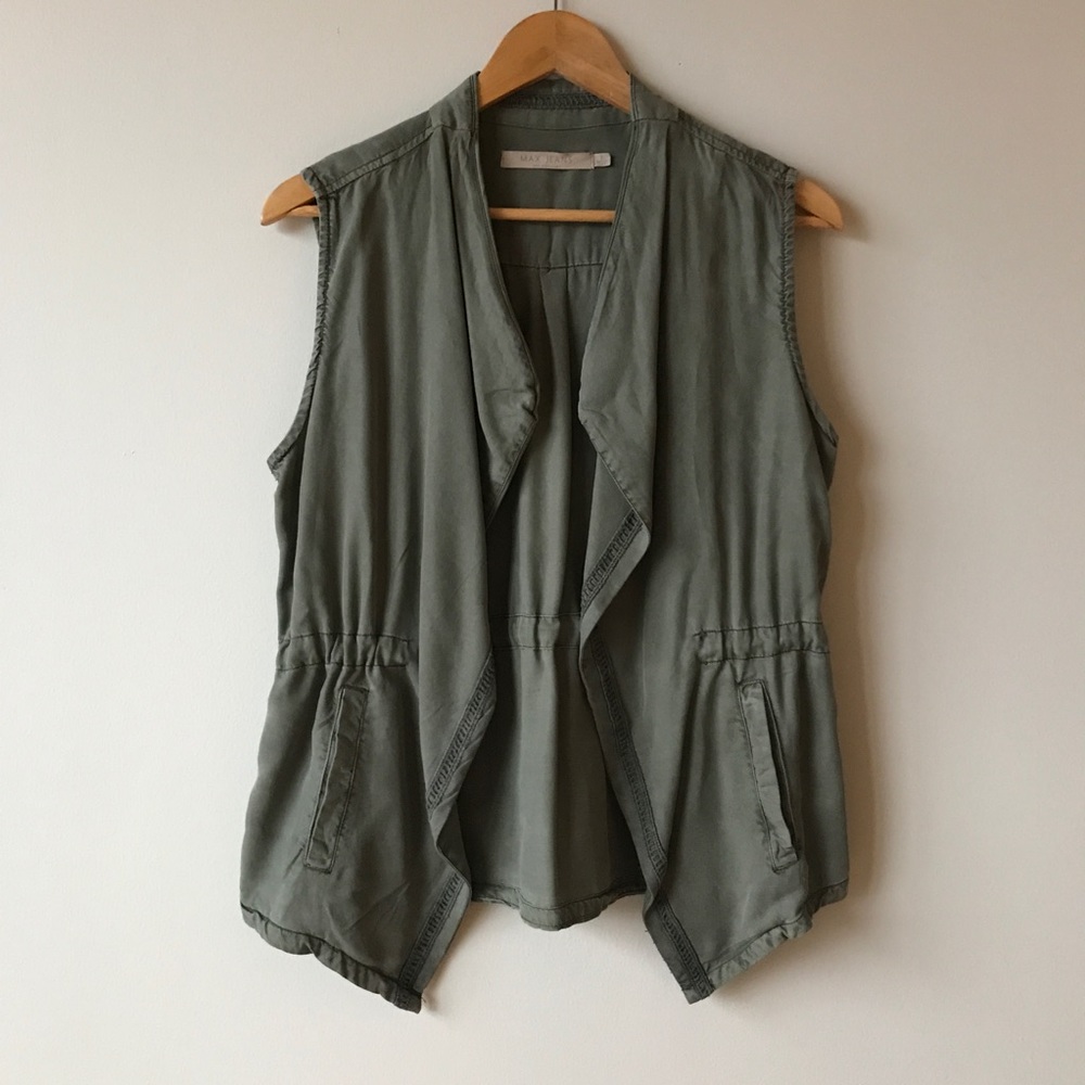Max Jeans Tencel Open Front Vest